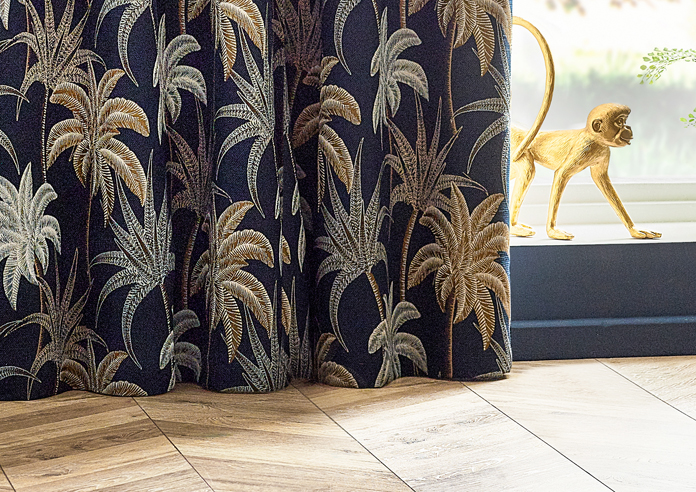 Galapagos Eyelet, Navy - Ready Made Curtains - Image 6